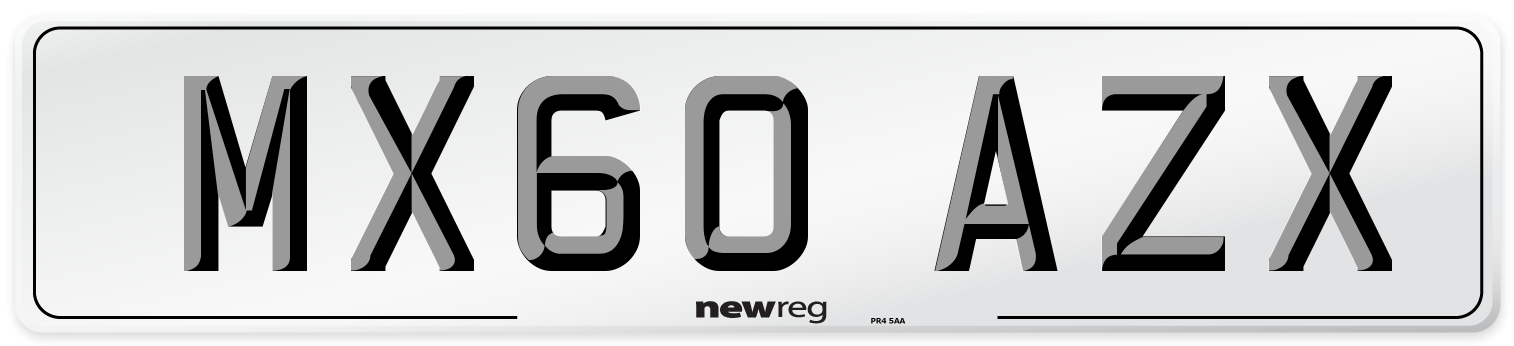 MX60 AZX Number Plate from New Reg